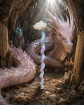 Rose Quartz Dragon Staff of Asclepius